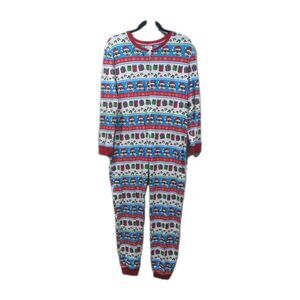 Buc-ees Adult Waffle Knit Thermal Holiday One Piece Size L Multicolor Christmas
